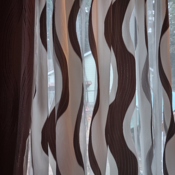 JCPenney curtains 6pc. Wave stripes - Picture 2 of 4